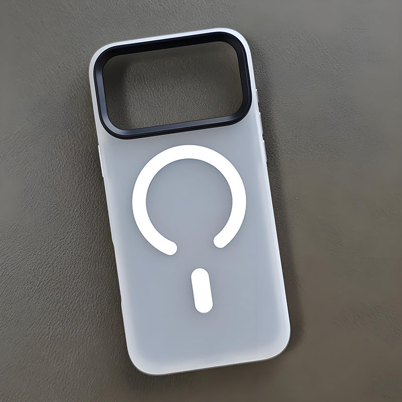 Matte magnetic phone case with camera surround
