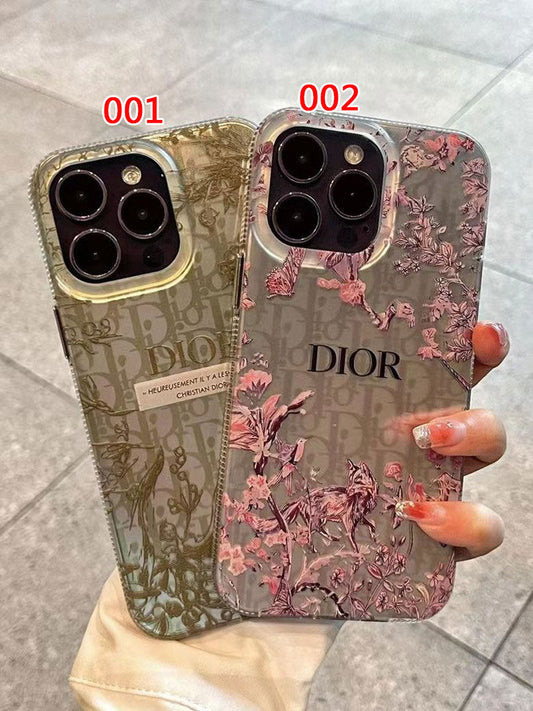 Dior-inspired botanical print case for iPhone 14 Pro