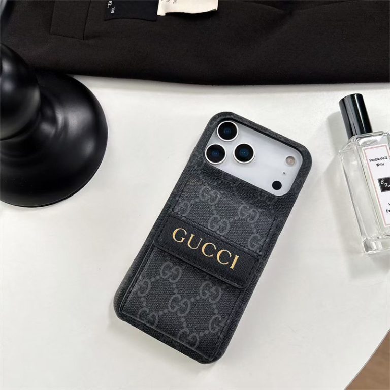 Design luxe iPhone case with strap for iPhone 17 / 16 / 15 / 14, black