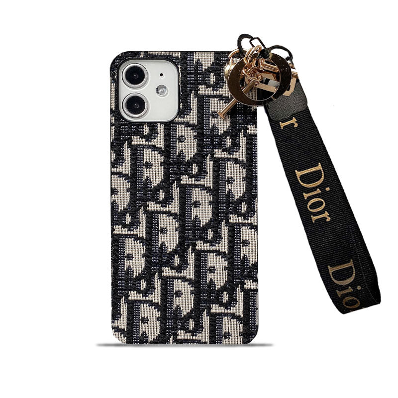 Dior-inspired lady phone case with strap