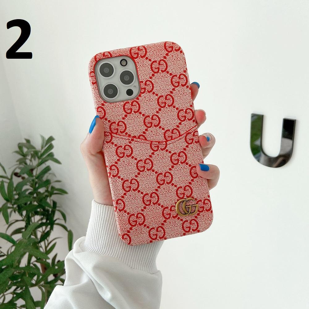 Gucci-inspired fine monogram phone case with card holder