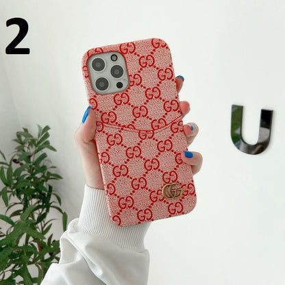 Gucci-inspired fine monogram phone case with card holder