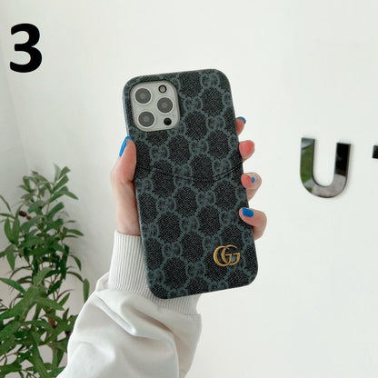 Gucci-inspired fine monogram phone case with card holder
