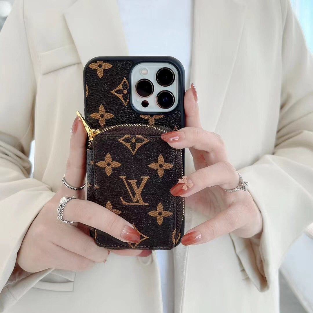 Louis Vuitton-inspired monogram wallet case for iPhone 17 Pro