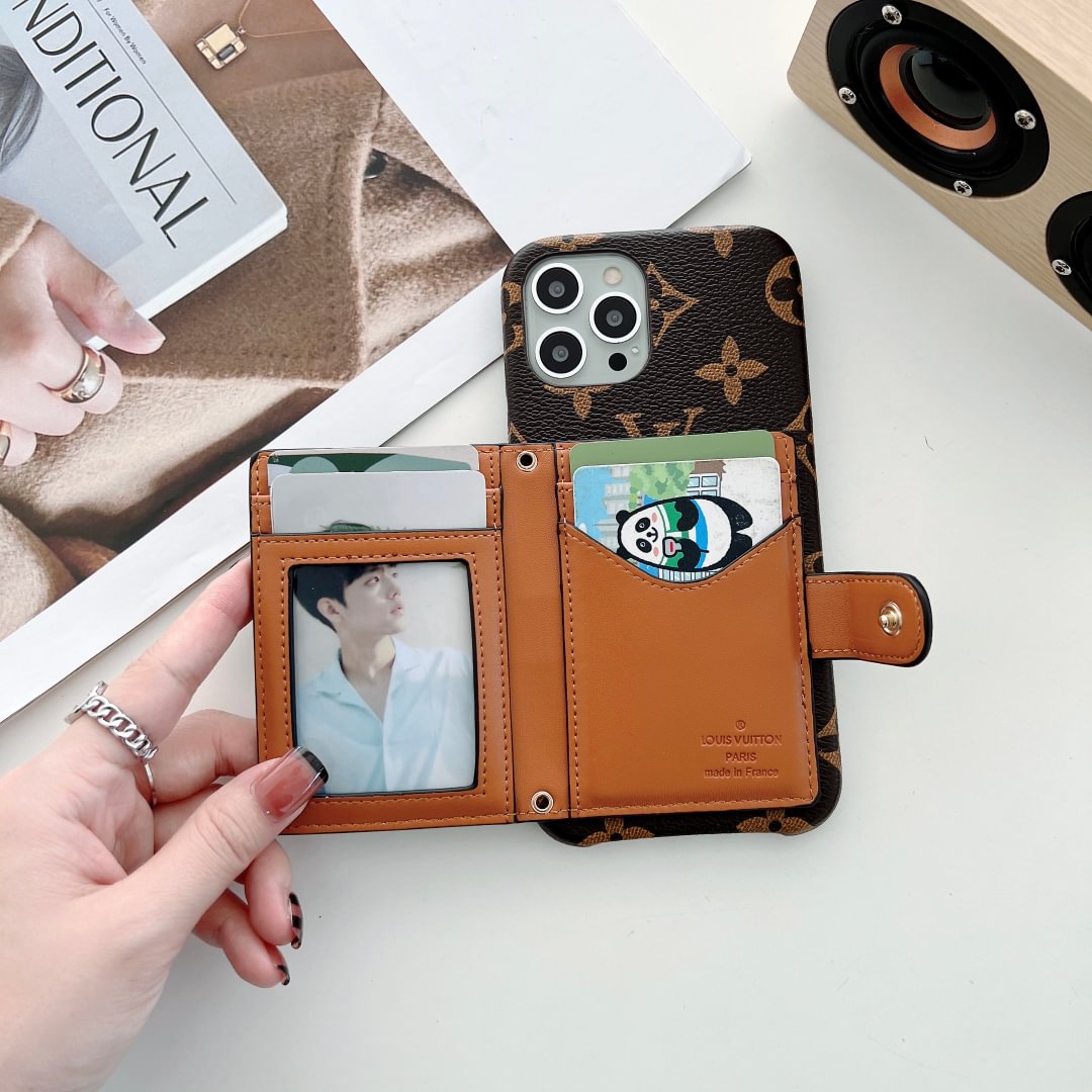 Louis Vuitton-inspired wallet card holder phone case
