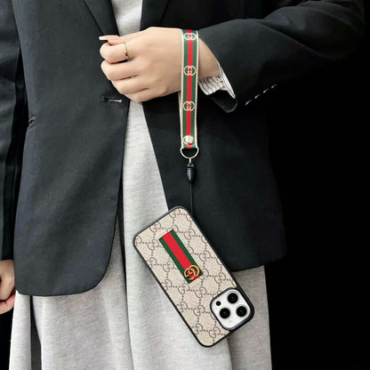 Gucci-inspired iPhone case with hand strap