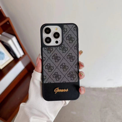 Guess-inspired monogram iPhone case with contrast panel