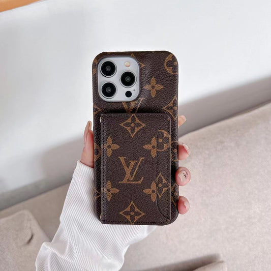 Louis Vuitton-inspired monogram iPhone case with card holder