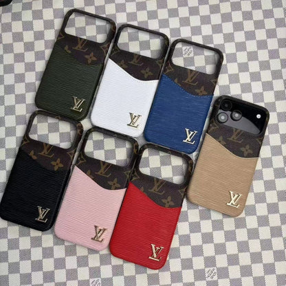 Leather case with card holder for iPhone 17 / 16 / 15 / 14