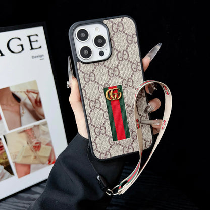 Gucci-inspired iPhone case with hand strap
