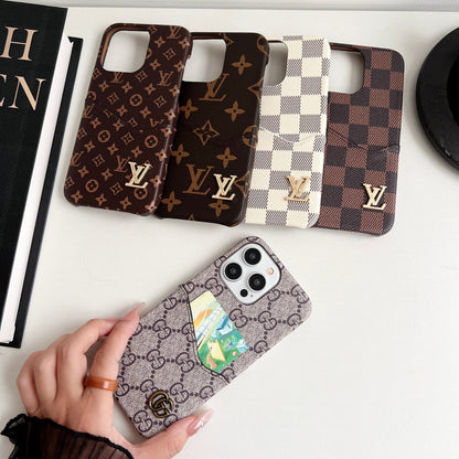 Louis Vuitton-inspired monogram iPhone case card holder