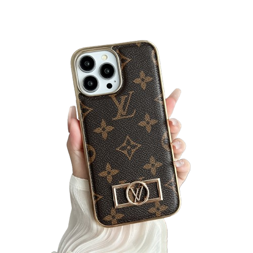 Louis Vuitton-inspired monogram canvas leather iPhone case
