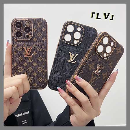 Louis Vuitton-inspired leather iPhone case with wallet card