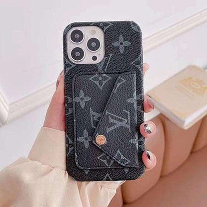 Louis Vuitton-inspired monogram iPhone wallet case with envelope pocket
