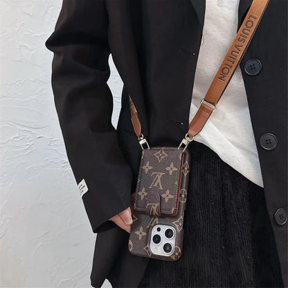 iPhone case with card holder and detachable lanyard