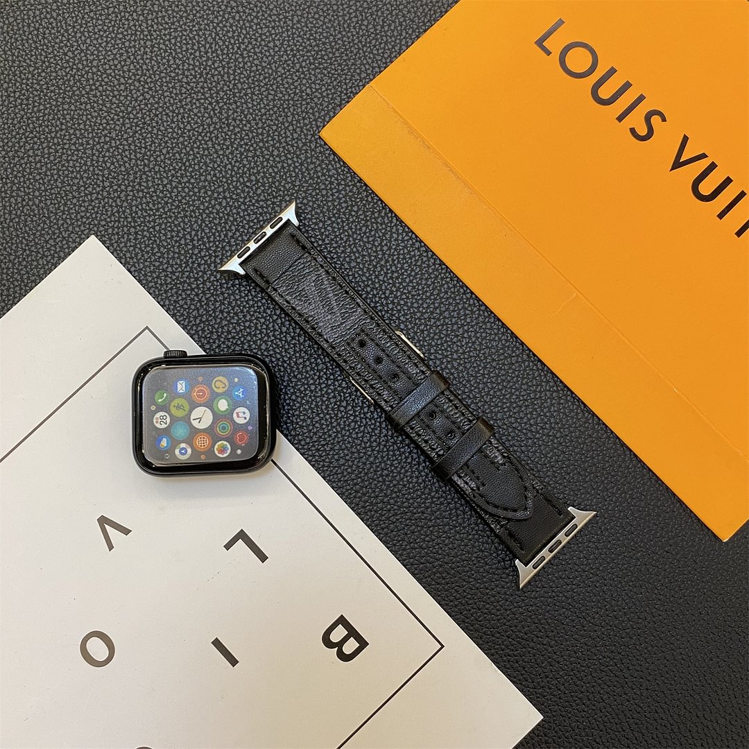 Apple Watch genuine leather strap stitching monogram leather