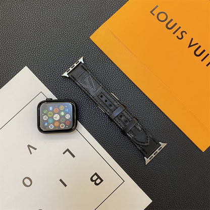 Apple Watch genuine leather strap stitching monogram leather