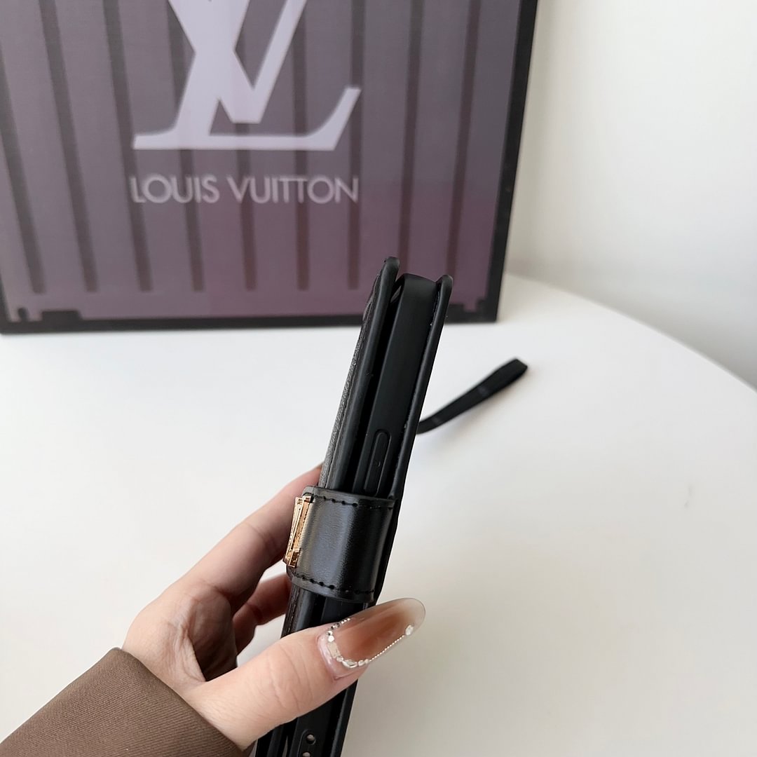 Louis Vuitton-inspired leather monogram wallet card holder iPhone case