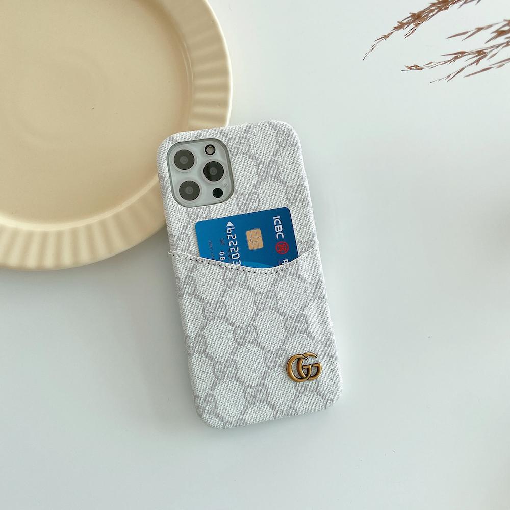 Gucci-inspired fine monogram phone case with card holder
