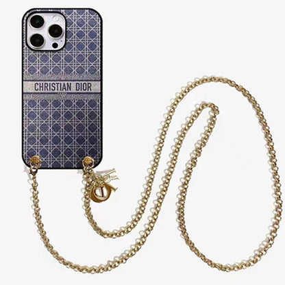 Dior-inspired dark scenic print case for iPhone 17 Pro