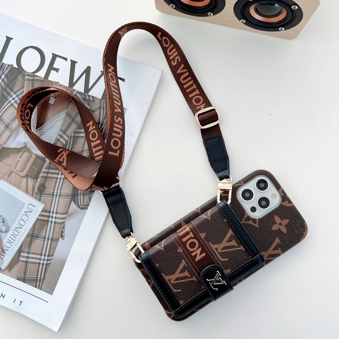 Embroidered wallet card holder phone case