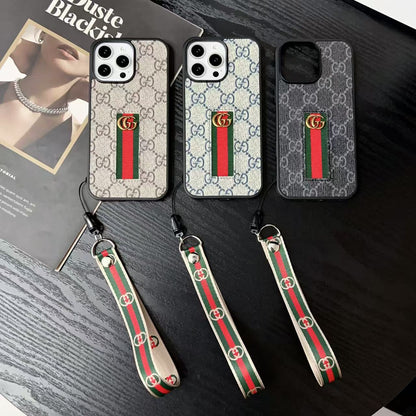 Gucci-inspired iPhone case with hand strap
