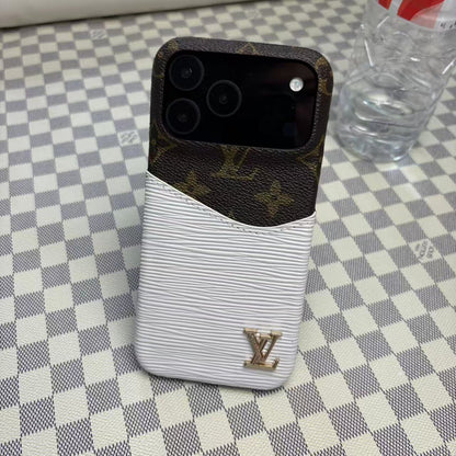 Leather case with card holder for iPhone 17 / 16 / 15 / 14
