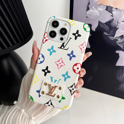 Louis Vuitton-inspired monogram leather case for iPhone