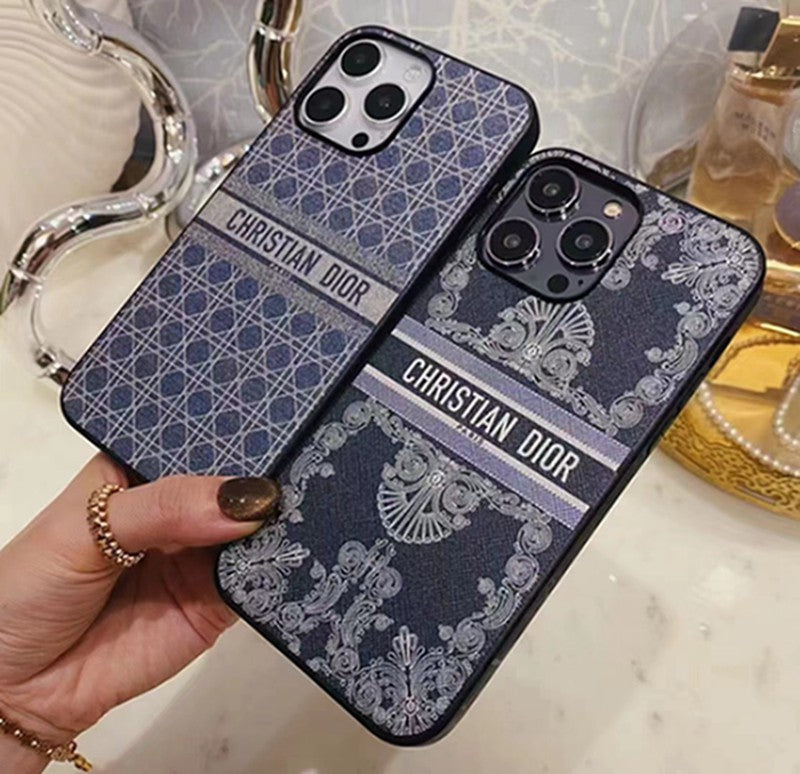 Dior-inspired dark scenic print case for iPhone 17 Pro