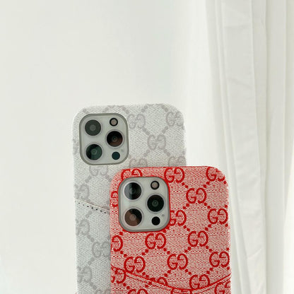 Gucci-inspired fine monogram phone case with card holder
