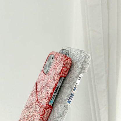 Gucci-inspired fine monogram phone case with card holder