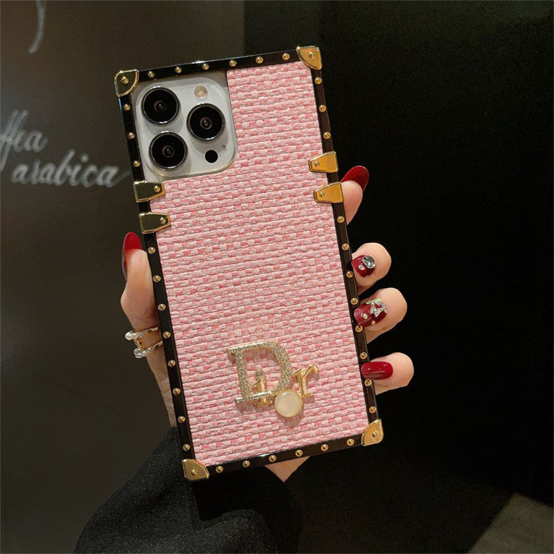 Dior-inspired geometric trunk-style case for iPhone 13 Pro