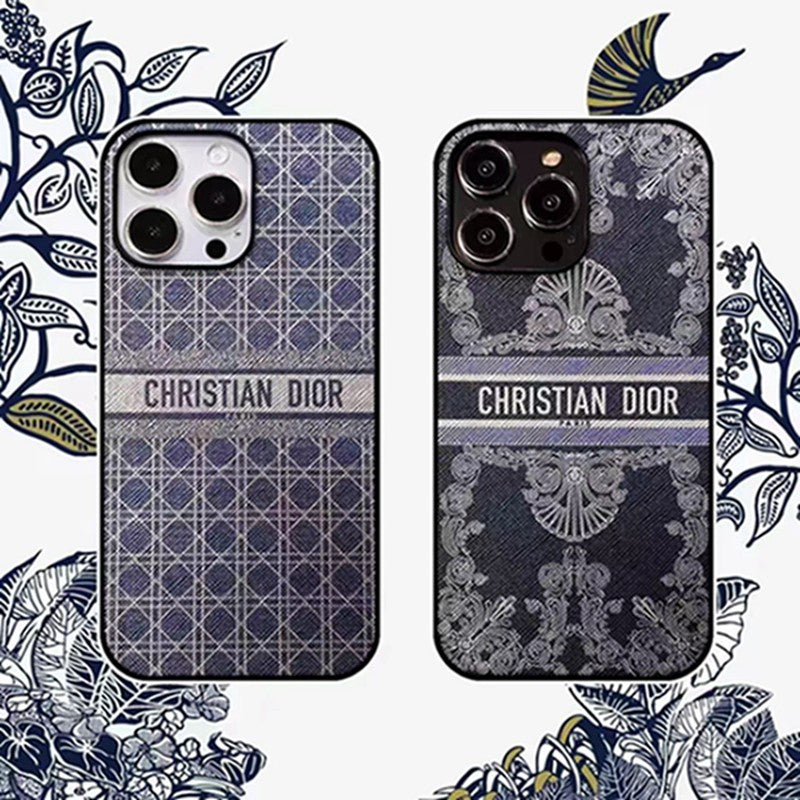 Dior-inspired dark scenic print case for iPhone 17 Pro