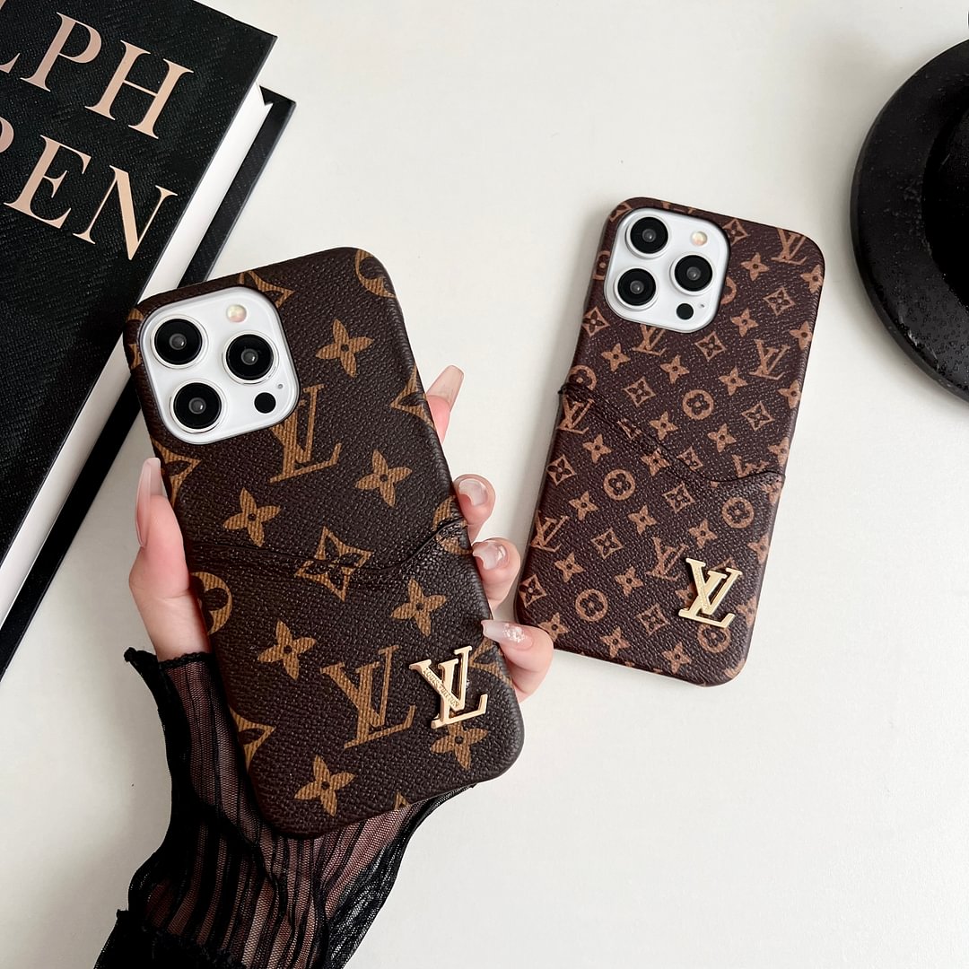 Louis Vuitton-inspired monogram iPhone case card holder