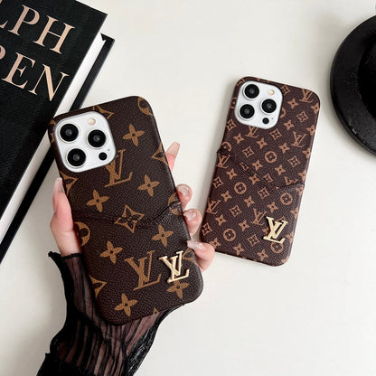 Louis Vuitton-inspired monogram iPhone case card holder