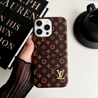 Louis Vuitton-inspired monogram iPhone case card holder