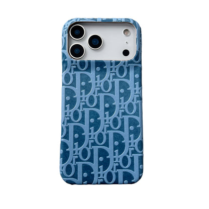 Dior-inspired leather phone case for iPhone 17 / 16 / 15 / 14