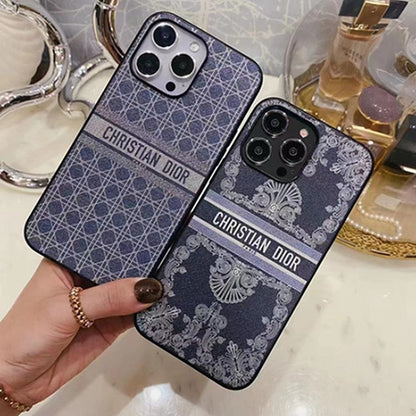 Dior-inspired dark scenic print case for iPhone 17 Pro