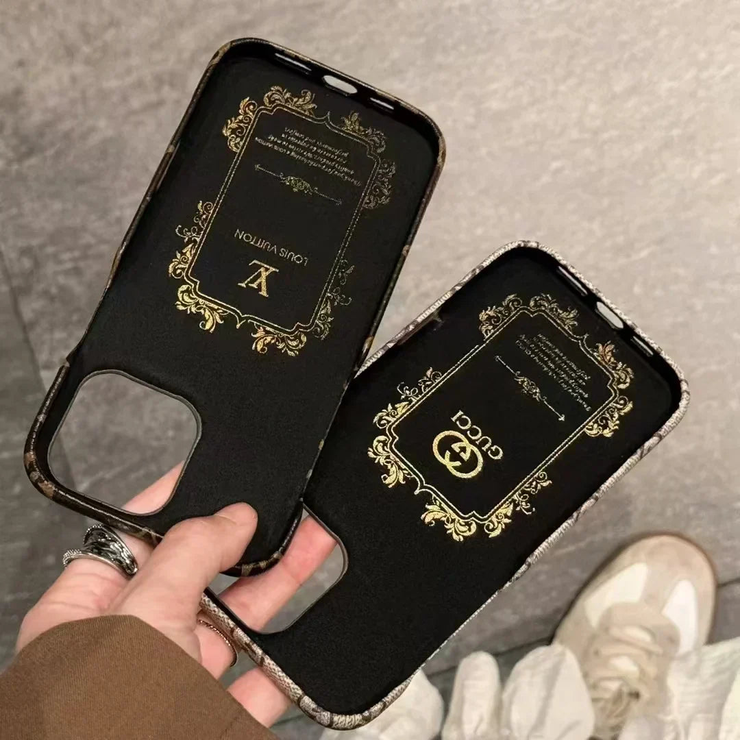 Louis Vuitton-inspired monogram canvas phone case with card holder