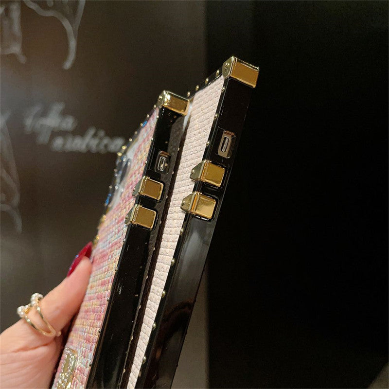 Dior-inspired geometric trunk-style case for iPhone 13 Pro
