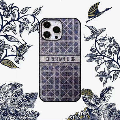 Dior-inspired dark scenic print case for iPhone 17 Pro