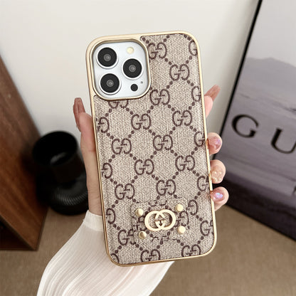 Louis Vuitton-inspired monogram leather case for iPhone