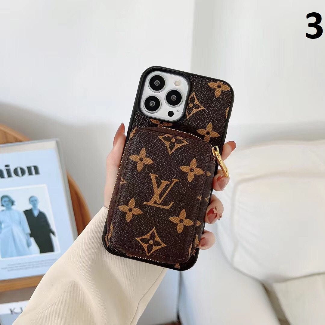 Louis Vuitton-inspired monogram wallet case for iPhone 17 Pro