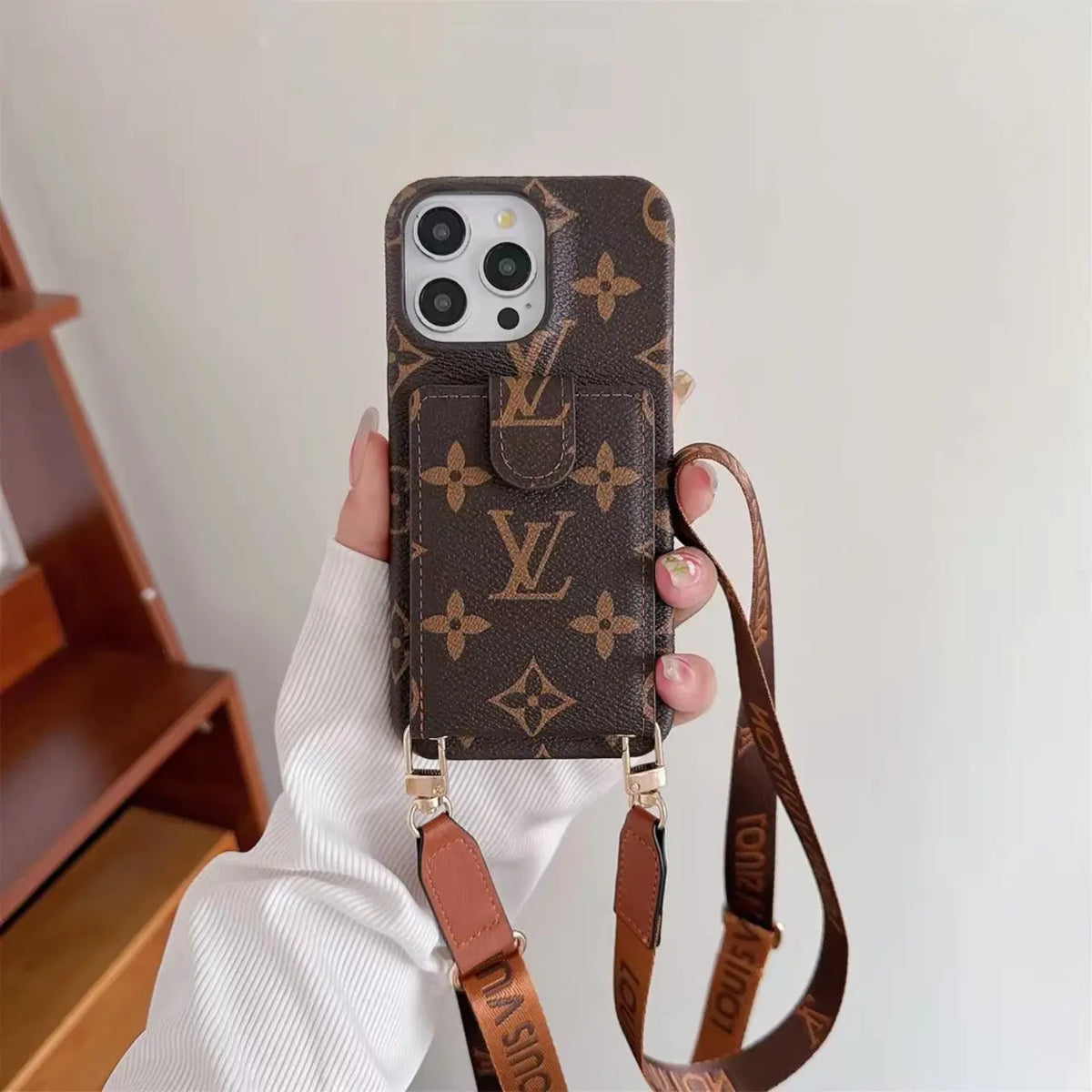 iPhone case card holder detachable lanyard