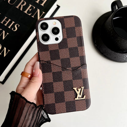 Louis Vuitton-inspired monogram iPhone case card holder