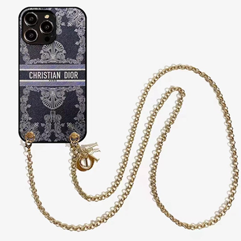Dior-inspired dark scenic print case for iPhone 17 Pro