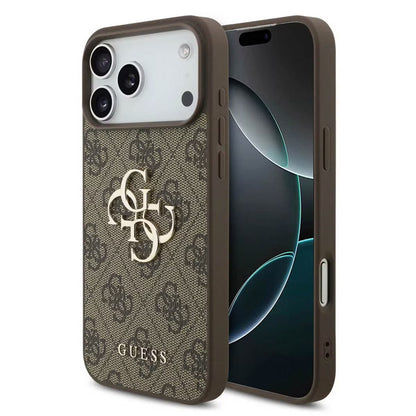 Guess-inspired monogram iPhone case with metal detail