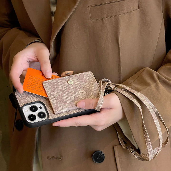 Coach-inspired leather iPhone case with card holder