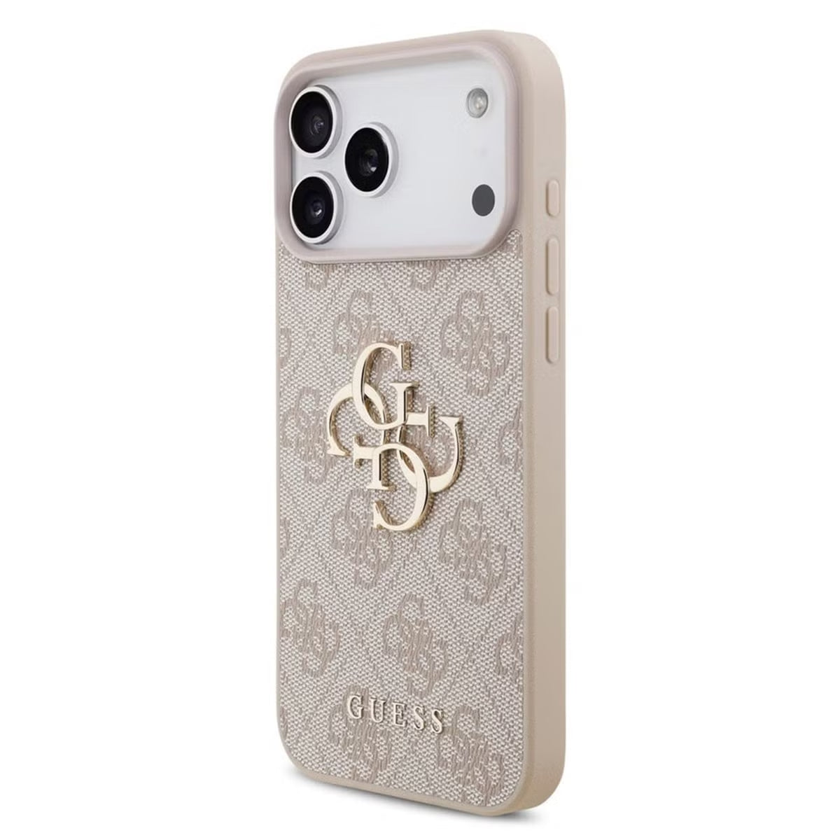 Guess-inspired monogram iPhone case with metal detail