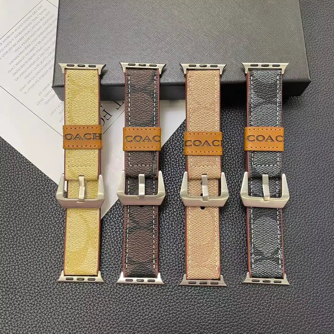 Coach-inspired monogram Apple Watch band with contrast loop